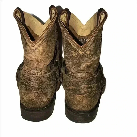 FRYE Wyatt Harness Short Boot Distressed Size 6 - Picture 3 of 8
